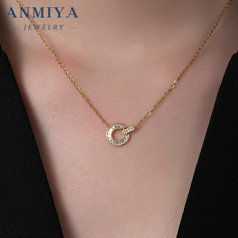 Modern 925 Silver Jewelry Layered Necklace Set for Teen Girls Birthday Gifts with Geometric Charms