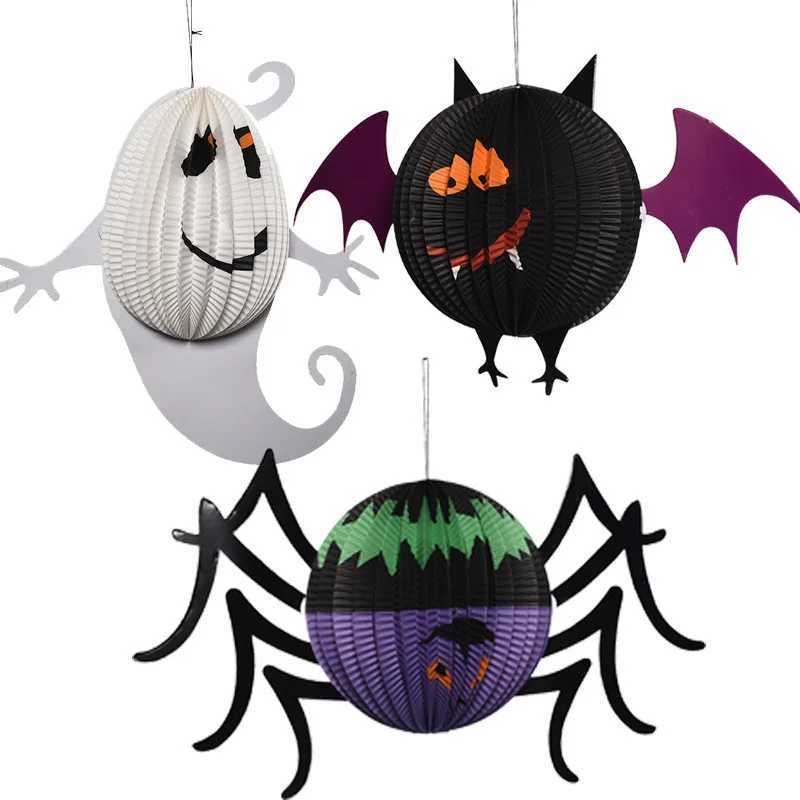 1pcs Halloween Hanging Paper Lantern Pumpkin Vampire Bat Spider Lanterns Halloween Spooky Decoration Party Supplies Props C250919