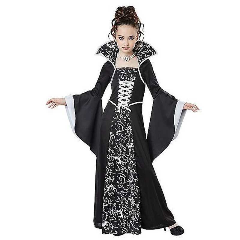 New Halloween Costume For Kids Girls Vampire Costume girl red black medieval dress costume Child kids costume For Party Cosplay L250918