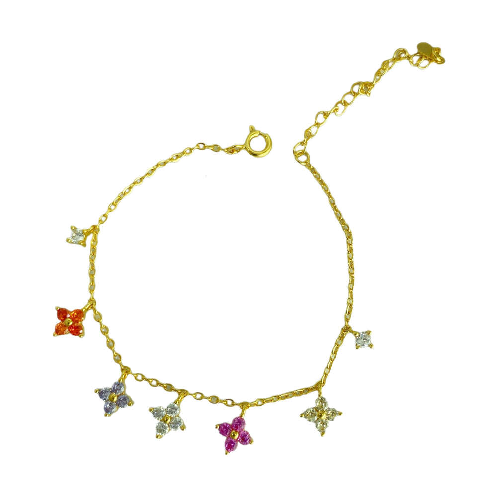 Summer Dopamine Rainbow Candy Star Bracelet for Women High-End Niche Design Colorful Flower Hand Jewelry Korean Style