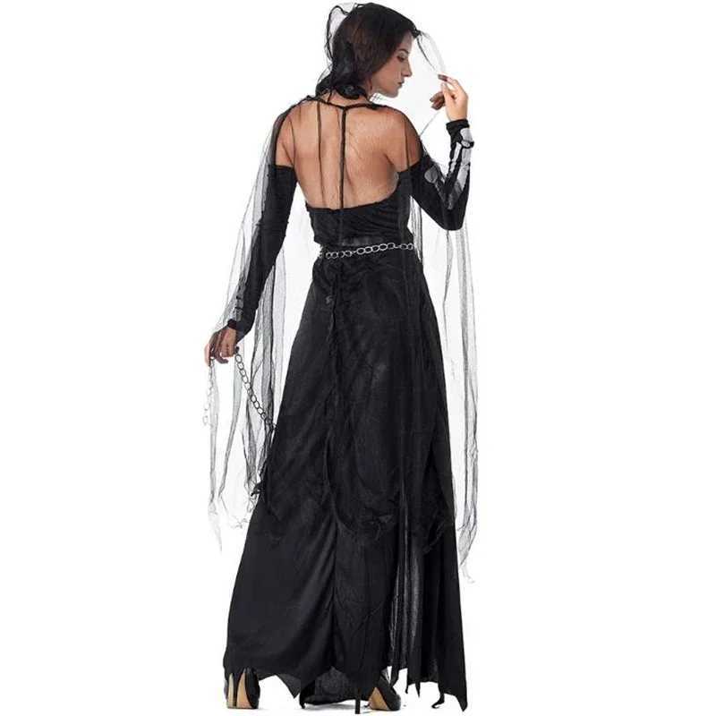 Deluxe Women Black Magic Witch Costume Halloween Sexy Adult Party Cosplay Clothing L250918