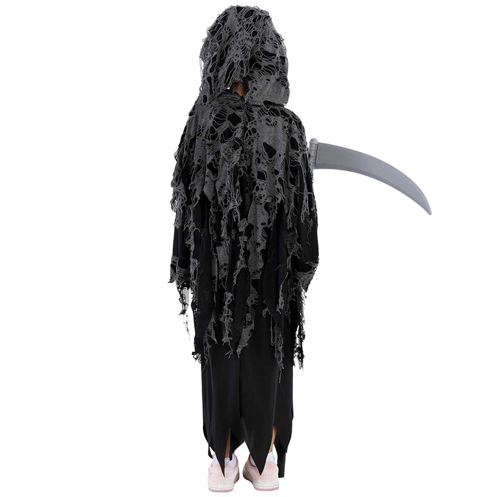 Grim Reaper Cosplay Costume Grim Reaper Black Cloak Sickle Prop Halloween Costume Carnival Party Holiday Gifts L250918
