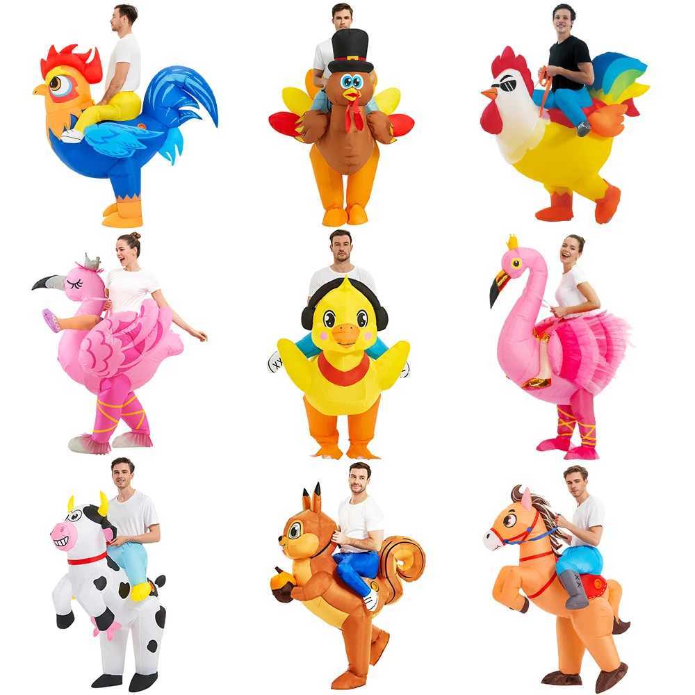 Adult Rooster Flamingo Inflatable Costume Animal Anime Dress Suit Purim Halloween Christmas Party Cosplay Costumes L250918