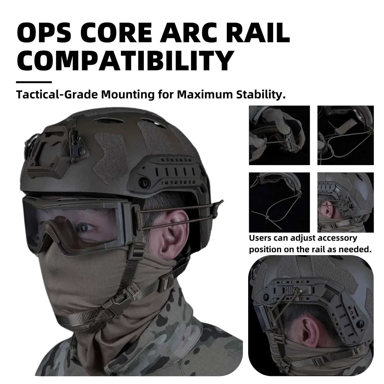 Tactical Goggs with UV Protection AntiGlare ns High Impact Resistant Protective Goggs fit ARC Rail Helmet for Airsoft Y250919