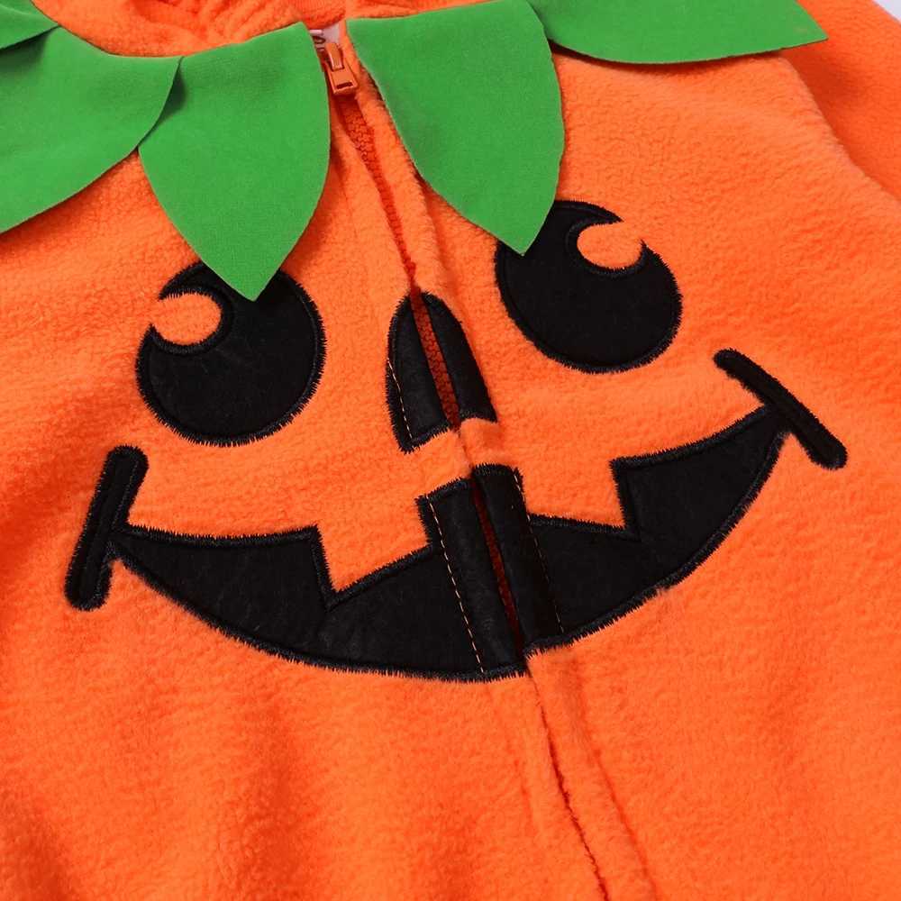 2025 Halloween Cosplay Costume Baby Girls Boys Pumpkin Hooded Romper Infant Fleece OnesieStriped Pants Sets Toddler Clothes L250918