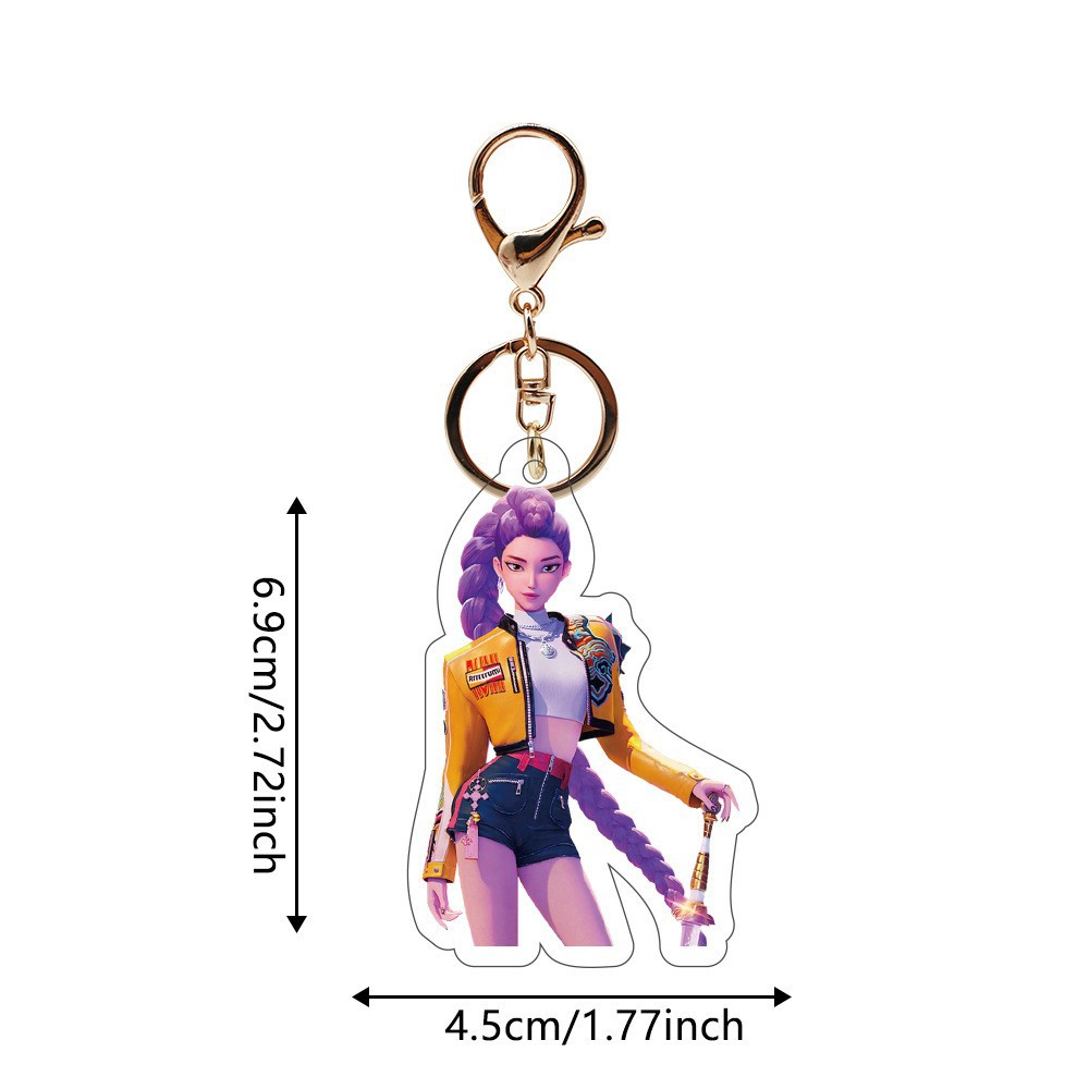 Kpop Demon Hunters K-POP peripheral finely Anime Pendant Keychains Holder Car Key Ring Mobile Phone Bag Hanging Cute Kawaii