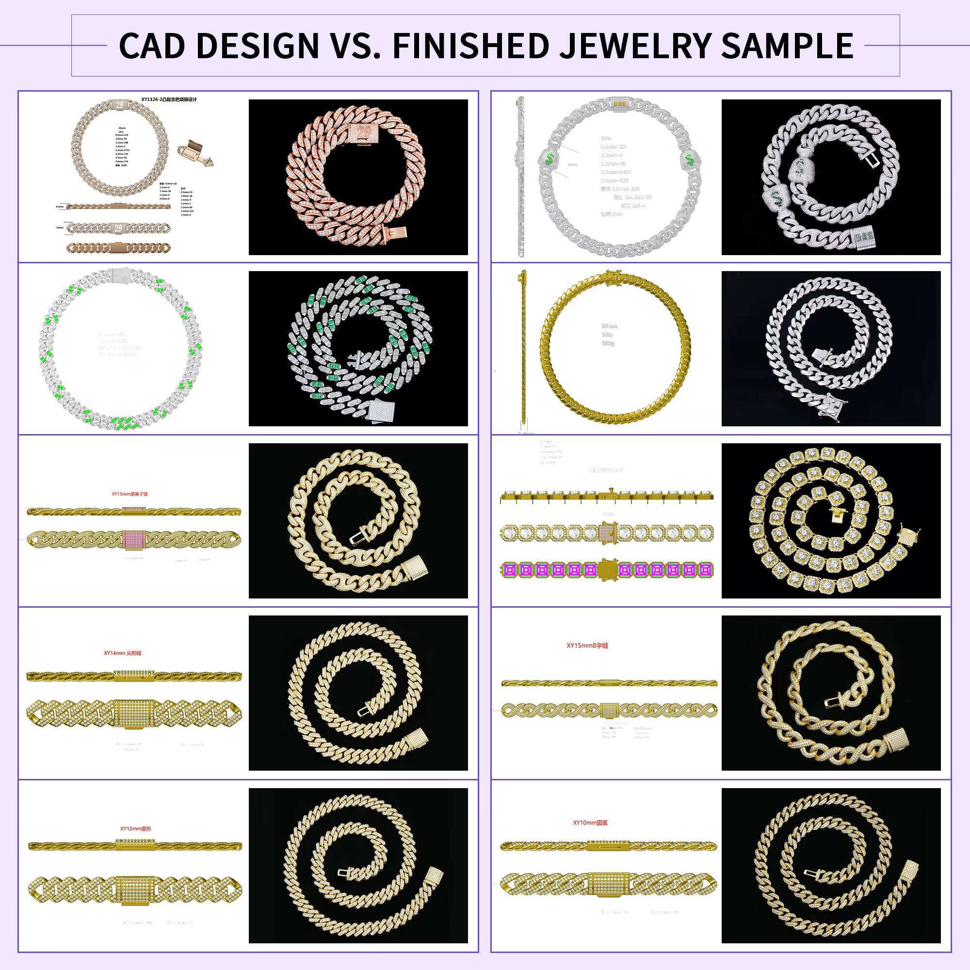 Wholesale Custom High Quality Jewelry Hip Hop Miami Arc Style 925 Silver Iced Out Diamond Moissanite Cuban Link Chain for Men