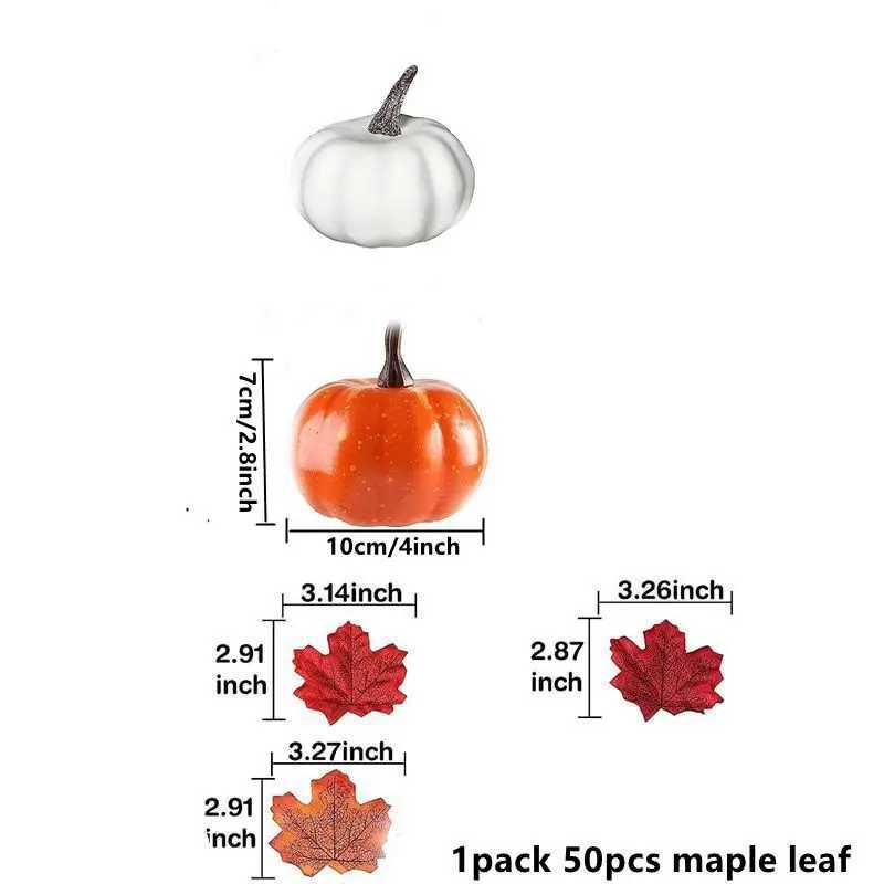 10CM 12Pcs Artificial Mini Foam Pumpkin Decoration Autumn Pumpkin Maple leaf DIY Craft Home Room Halloween Thanksgiving Decor C250919