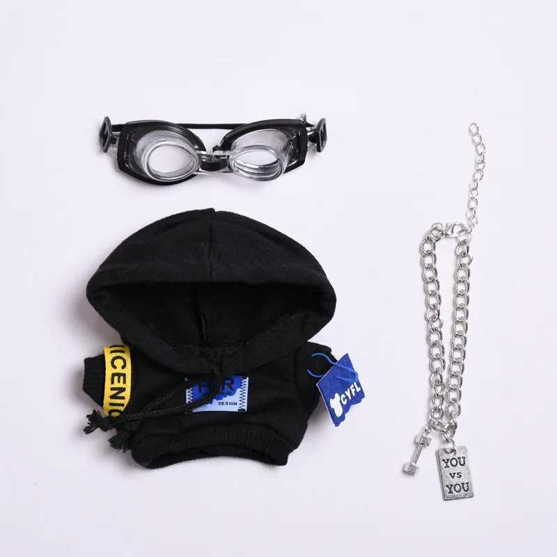 17cm Labubu Dolls Clothing The Monster Clothes Outfit Accessories DIY Kids Gift Pilot Hoodie Jeans Flying Glasses FD06K C250919