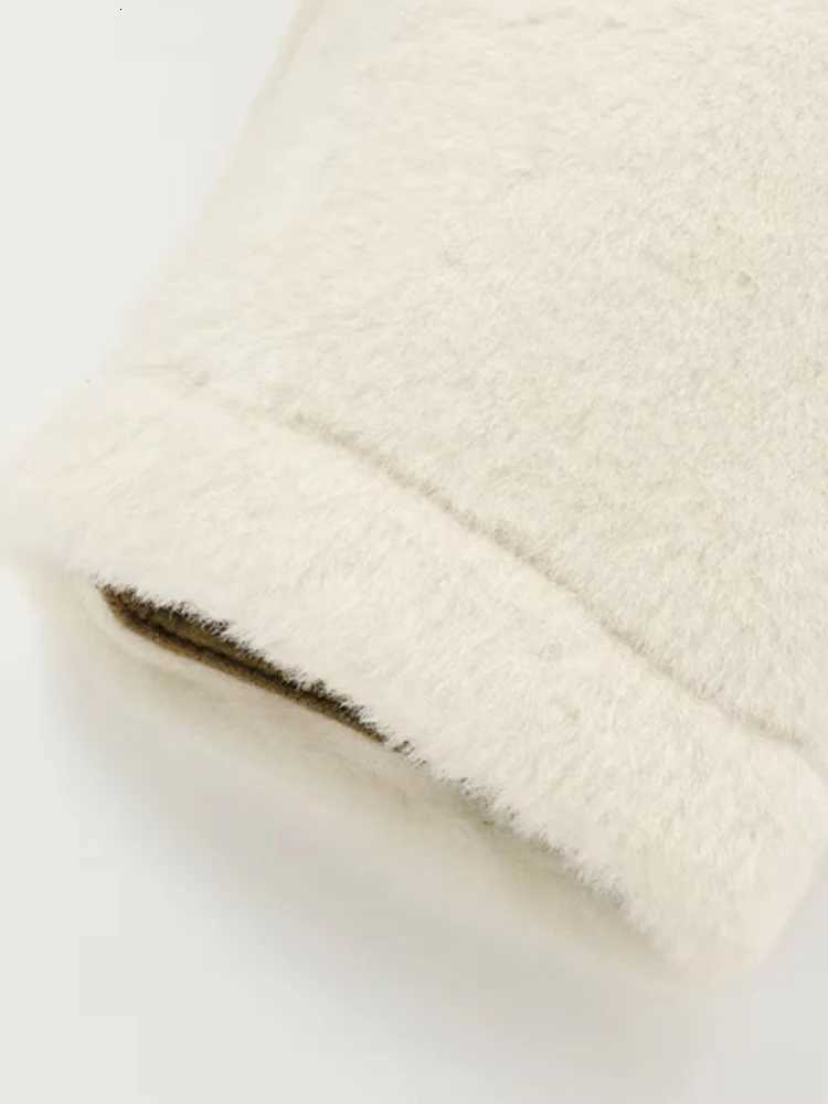 TRZAThick Warm Faux Fur Jacket for Women Long Sleeve Coat Front Toggle Female Outerwear Chic Tops Fashion Z250918