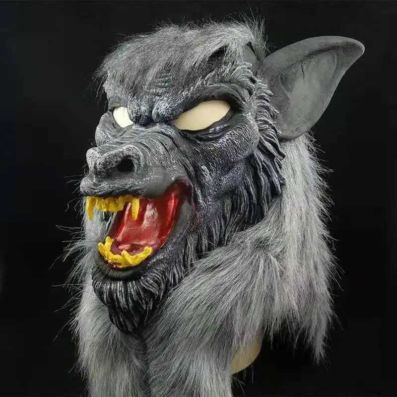 Horror Werewolf Costumes Halloween Cosplay Wolf Mask Werewolf Claws Set Gloves Terror Role Play Prank Props Creepy Wolf Headgear L250918