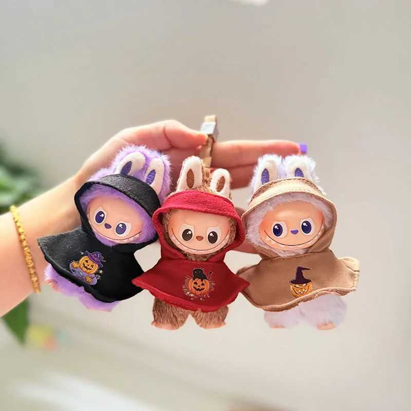 Halloween Clothes Set Cute Pumpkin Dress with Hat cloak For 10cm Labubu V4 Doll Clothes Outfit Accessories Ropa Labubu C250919