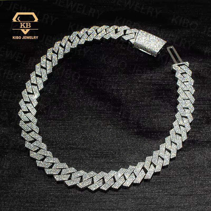 Hip Hop Huge Heavy Rapper 925 Silver Gold Plated Mossanite 20MM VVS1 LAB Grown Moissanite Diamond Iced Out Cuban Link Necklace