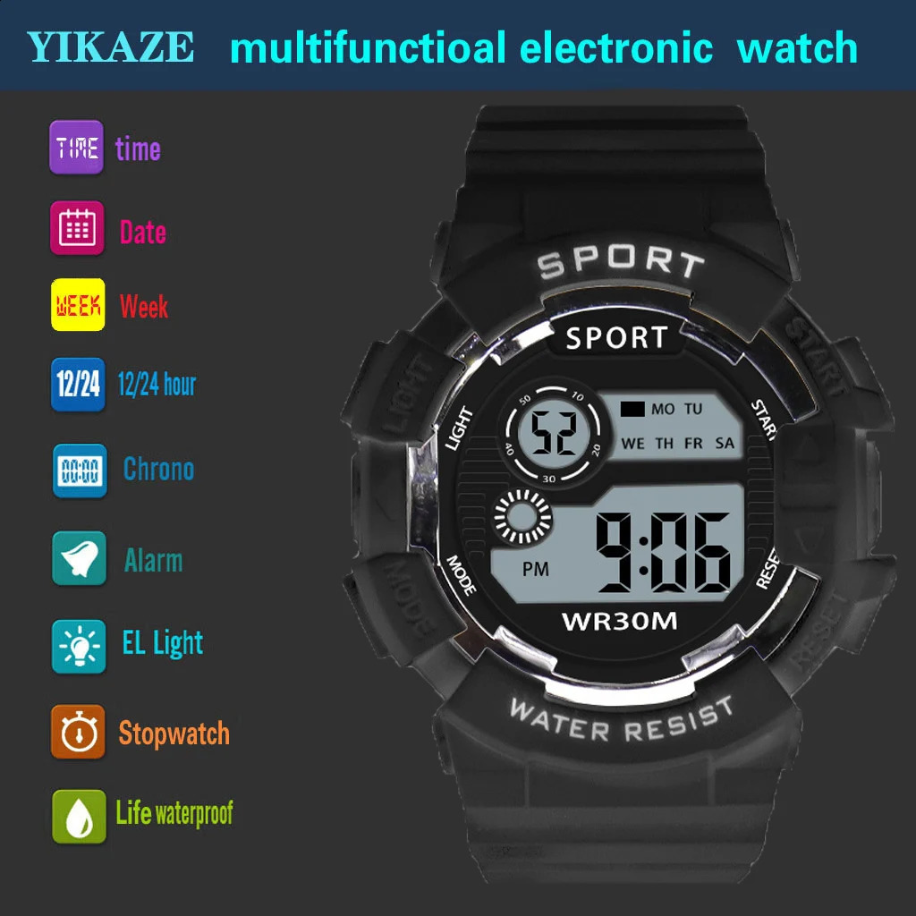 Fashion Kids Watches Luminous Waterproof Sports Digital Watch Alarm Clock Watches Boys Girls Student Smart Electronic Watch Gift 250919