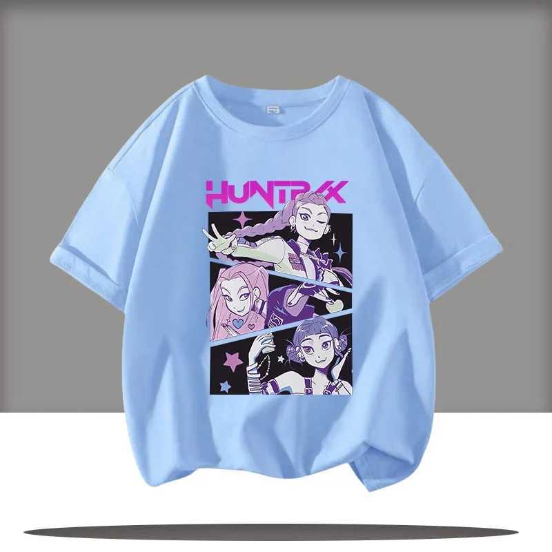 Cute Cartoon Saja Boys Tshirts Kpop Demon Hunters T Shirt Kids Boy Girl Summer Short Sleeve Round Neck Tops Childrens Clothing Z250919