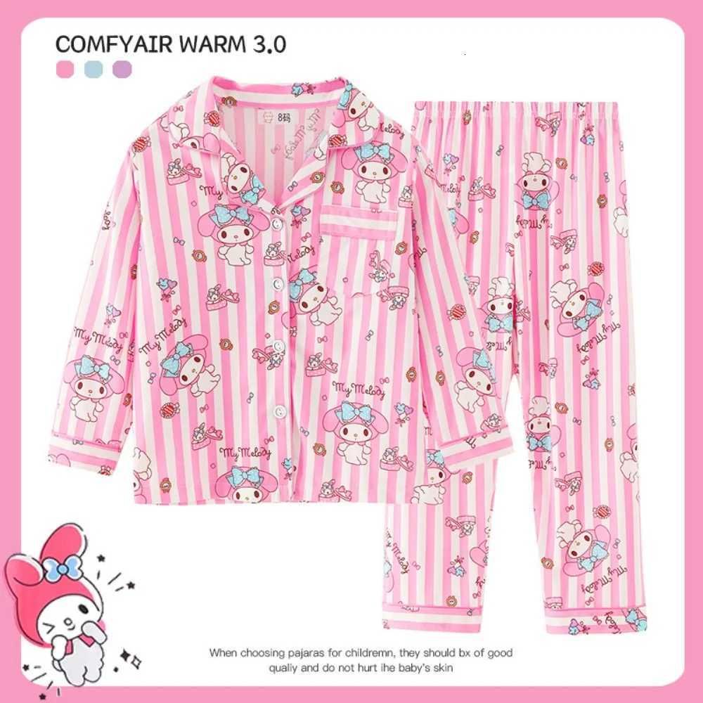 Sanrio Cute Kids Pajama Sets Trendy Pretty Lovely Print Soft Loose Children Nightwear Suit Comfortable Breathable Autumn Winter L250919