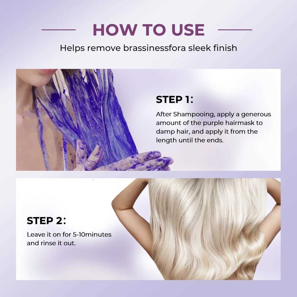 Karseell Purple Hair Mask 1690 floz 500ml Professional Neutralizes Brass Yellow Tones For Blonde Silver Gray Highlighted Hair F250919