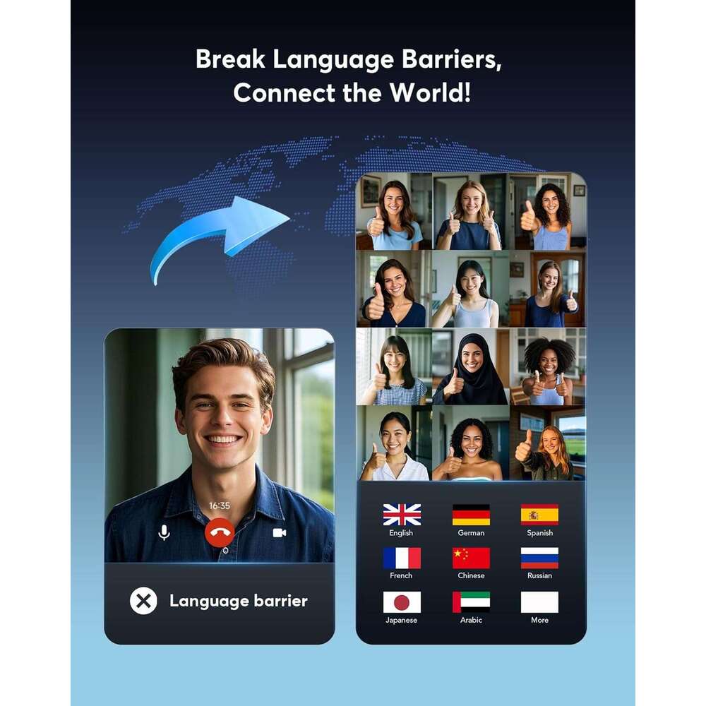 Boytond AI Translation Earbuds Real Time 144 Languages 60H Playtime Translator Ear Buds Audifonos Traductores Ingls Espaol Wireless Earphones Bluetoot