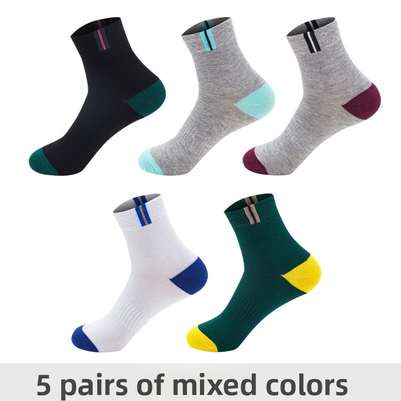 Mid-Calf Sports Odor-Resistant Sweat-Absorbing Breathable Solid Color Adult Basketball Men's Socks