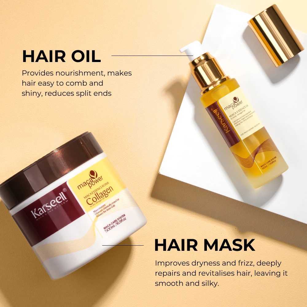 Karseell Collagen Hair Mask 500ml 169 floz Argan Oil Hair Serum 50ml 169 floz for Dry Damaged Hair All Hair Types F250919
