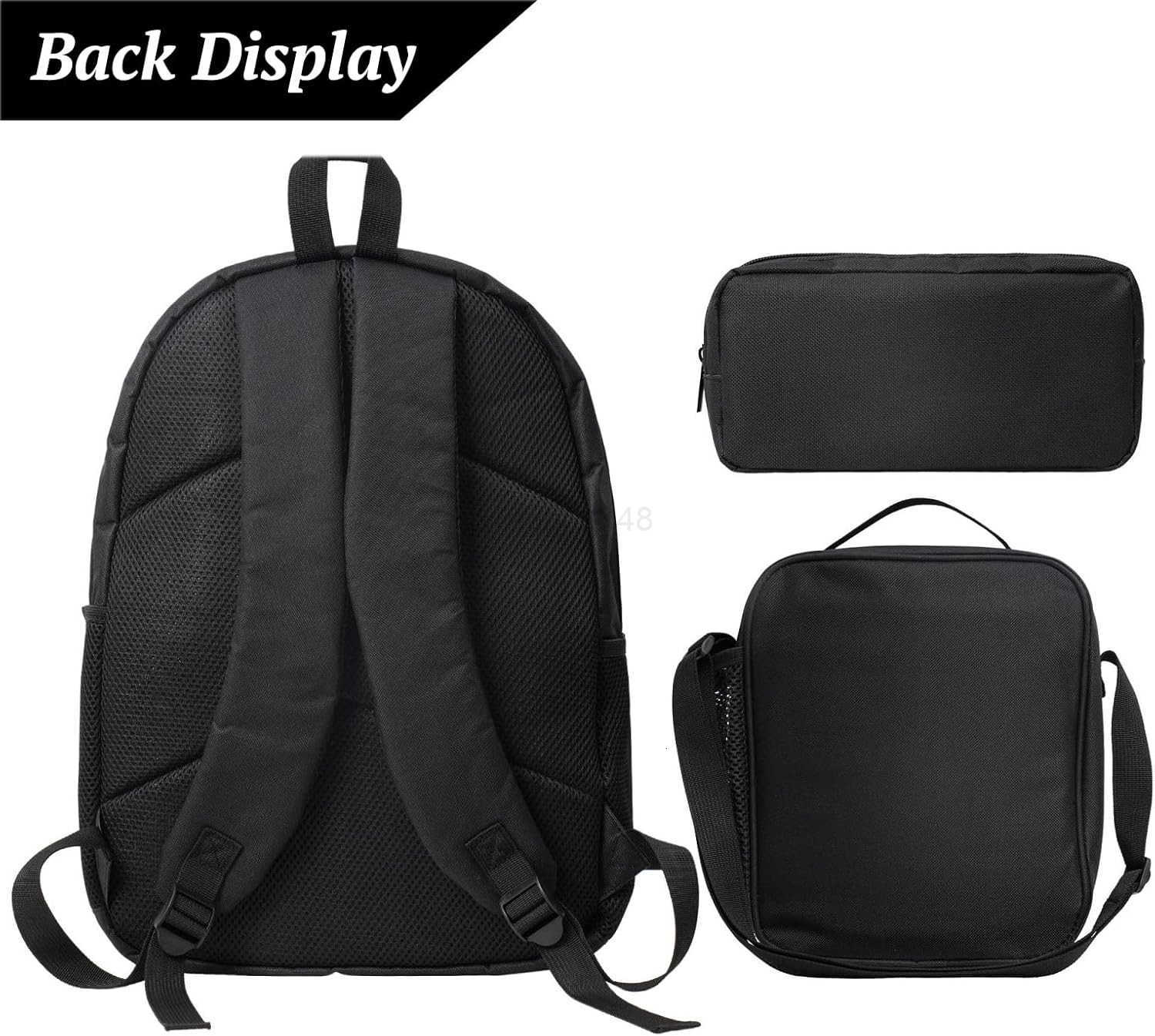 Hip Hop Graffiti Backpack Set with Lunch Bag Pencil Case Large Capacity School Bag 17 Inch Bookbag for boy girlZ250920