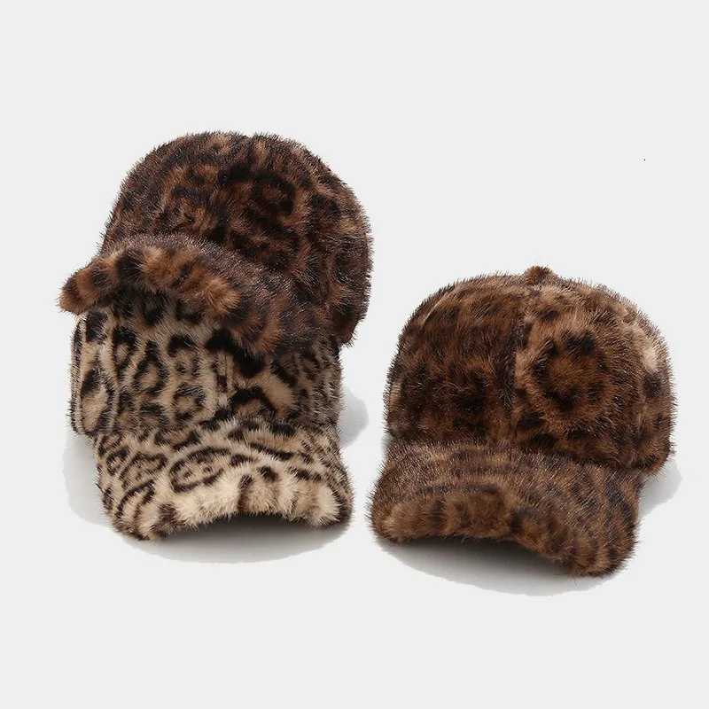 1pc Wens Winter Leopard Print Baseball COutdoor Warmth Cold Protection warm HatSuitable for outdoor and daily wear Y250920