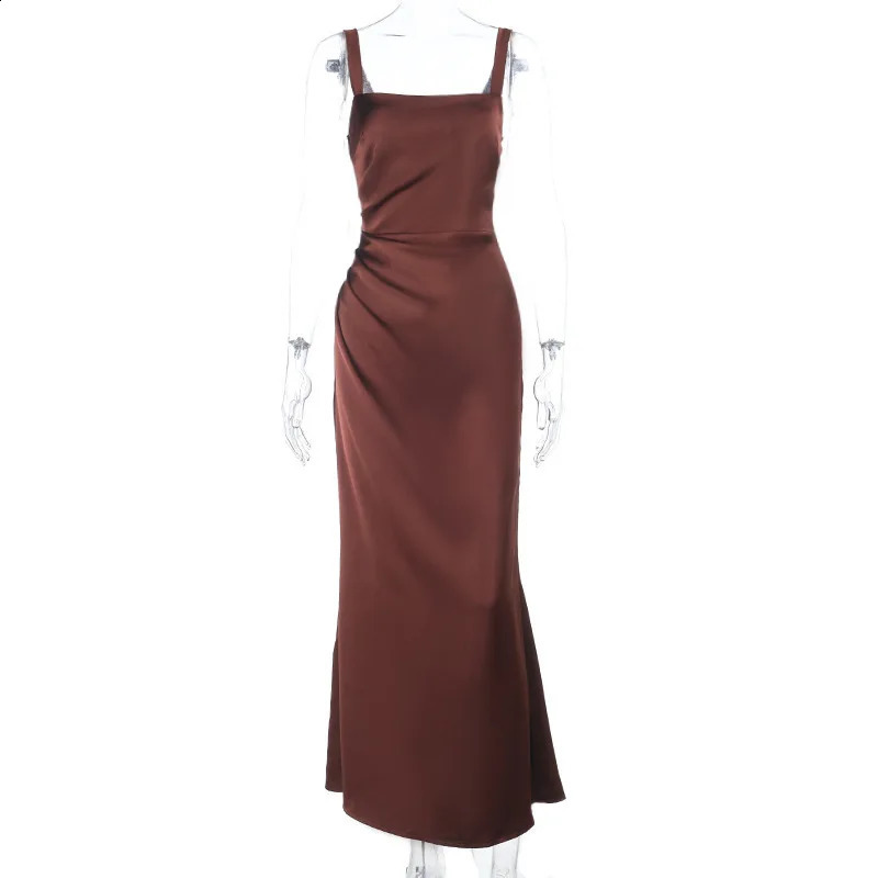 Townlike Slim Bodycon Maxi Long Dress Women Spaghetti Strap Summer Dress Backless Nightclub Sexy Party Dresses 250920