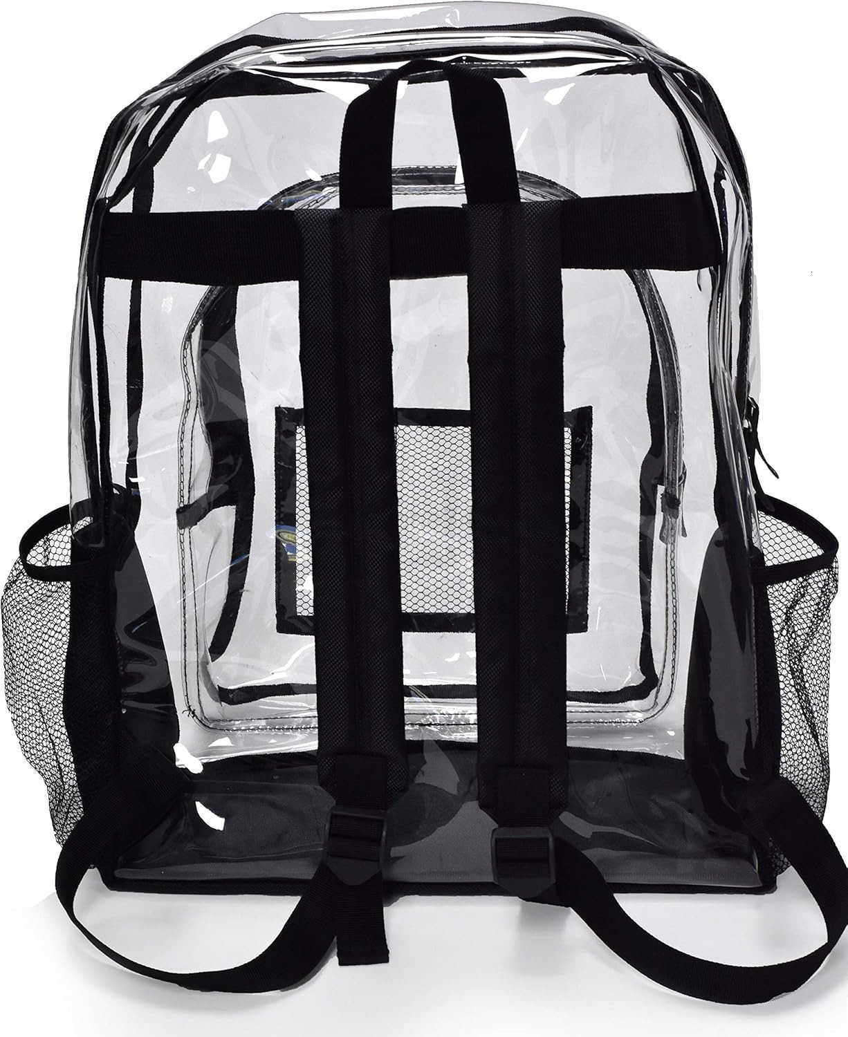 Masirs Heavy Duty Clear Backpack Stadium Approved Transparent Design Quick Access at Security Checkpoints Adjustable Shoulder Straps Dual Zippered Com
