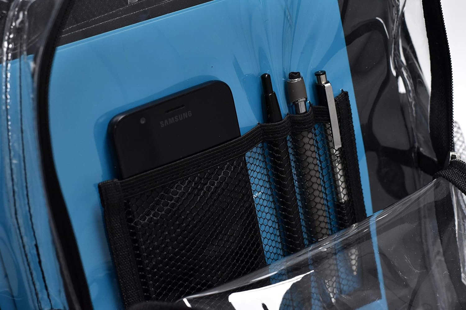 Masirs Heavy Duty Clear Backpack Stadium Approved Transparent Design Quick Access at Security Checkpoints Adjustable Shoulder Straps Dual Zippered Com