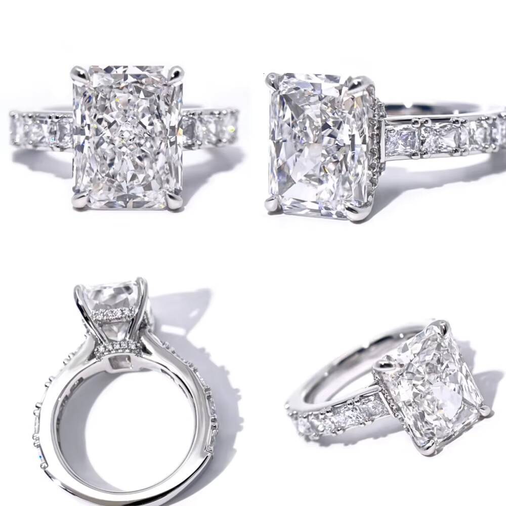 Tianyu Gems Lab Diamond D VS1 Radiant Cut Cvd with PT950 Engagement Ring Forwomen Birthday Gift