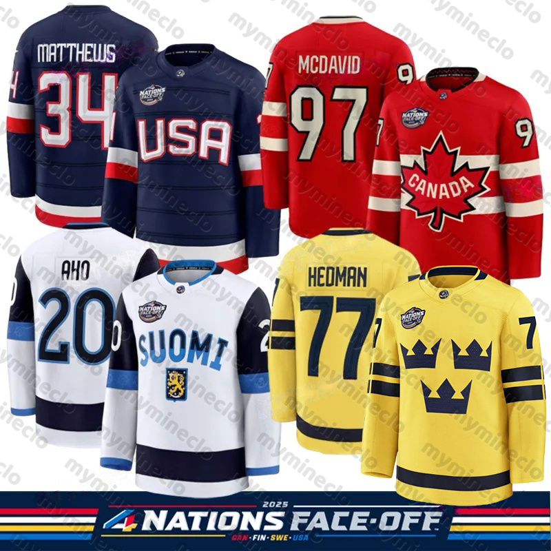 2025 4 Nations hockey jersey face-off jersey canada Training jersey United States Finland jersey Sweden Special jersey Four Nations Senior All-Stars Hockey Jerseys