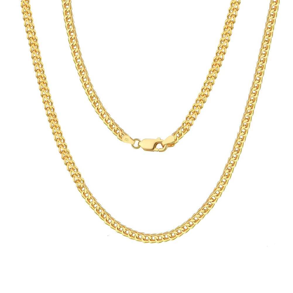 Factory Wholesale Sterling Silver 925 Jewelry Italian 25mm 3mm 5mm White Gold Plated Franco Link Chain Necklace for Men