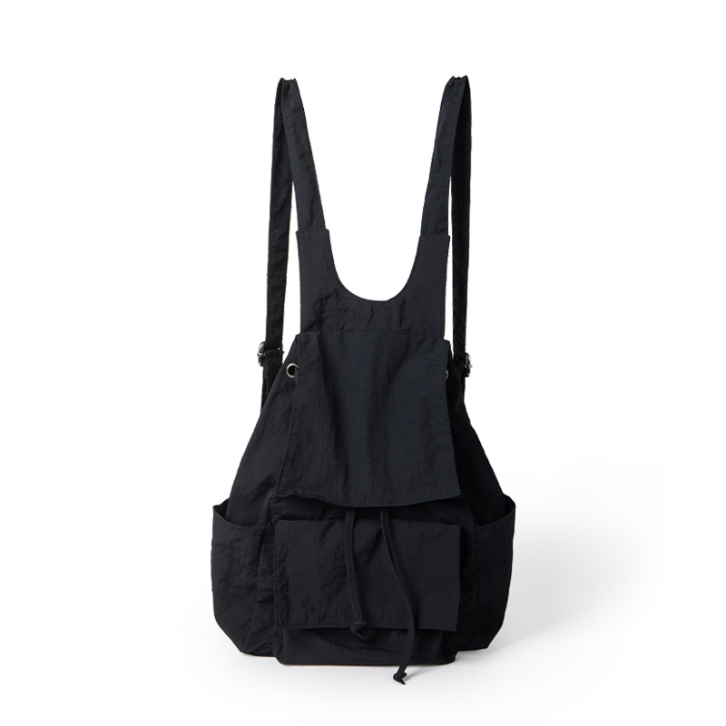 Women's Bag New Niche Lightweight Nylon Fabric Pleated Multi-Pocket Large Capacity Lazy Style Backpack