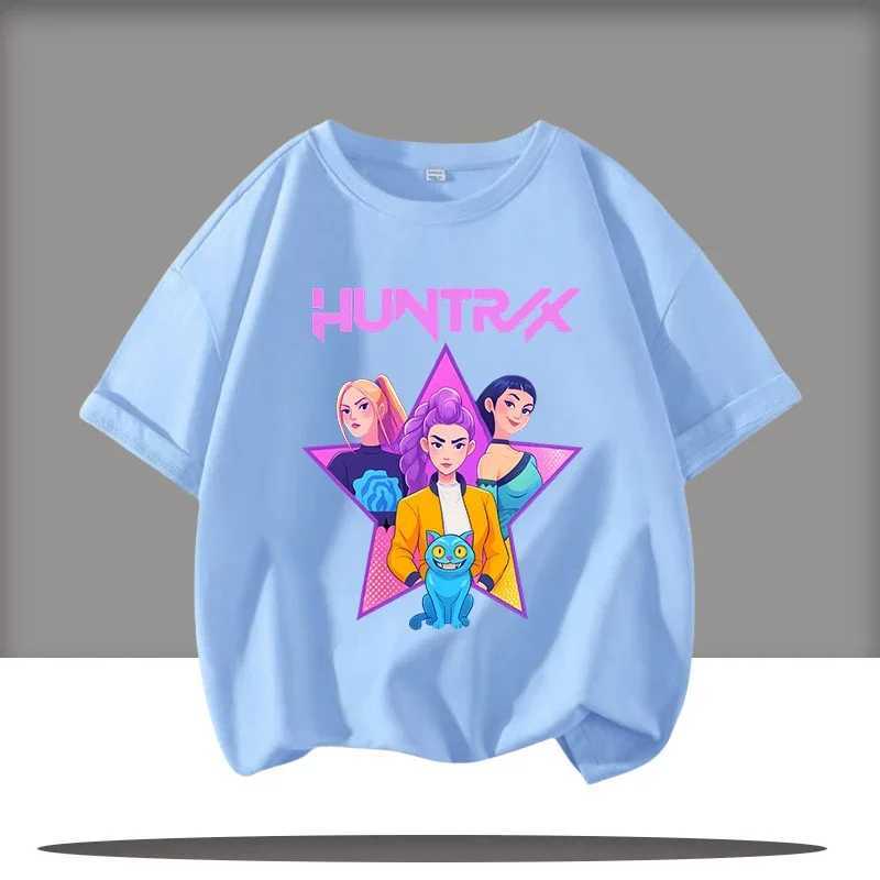 Cute Cartoon Saja Boys Tshirts Kpop Demon Hunters T Shirt Kids Boy Girl Summer Short Sleeve Round Neck Tops Childrens Clothing Z250919