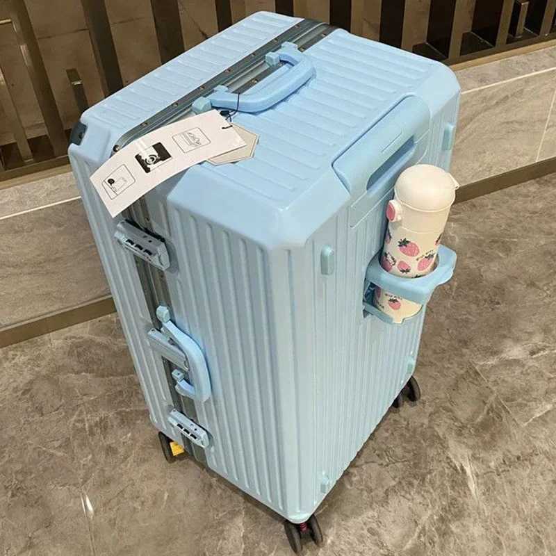 22 24 26 28 30 Inch New Luggage Mens Largecapacity Trolley Case Womens Aluminum Frame Boarding Box Rolling Suitcase W250920