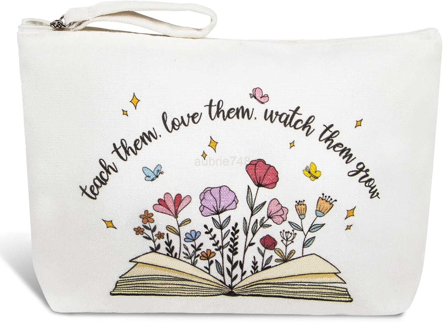 Teacher Appreciation Gifts for Women Teacher Pencil Pouch Makeup Bag Cosmetic Bag Back to School Gifts for Preschool Teachers Colorful FlowerZ250920