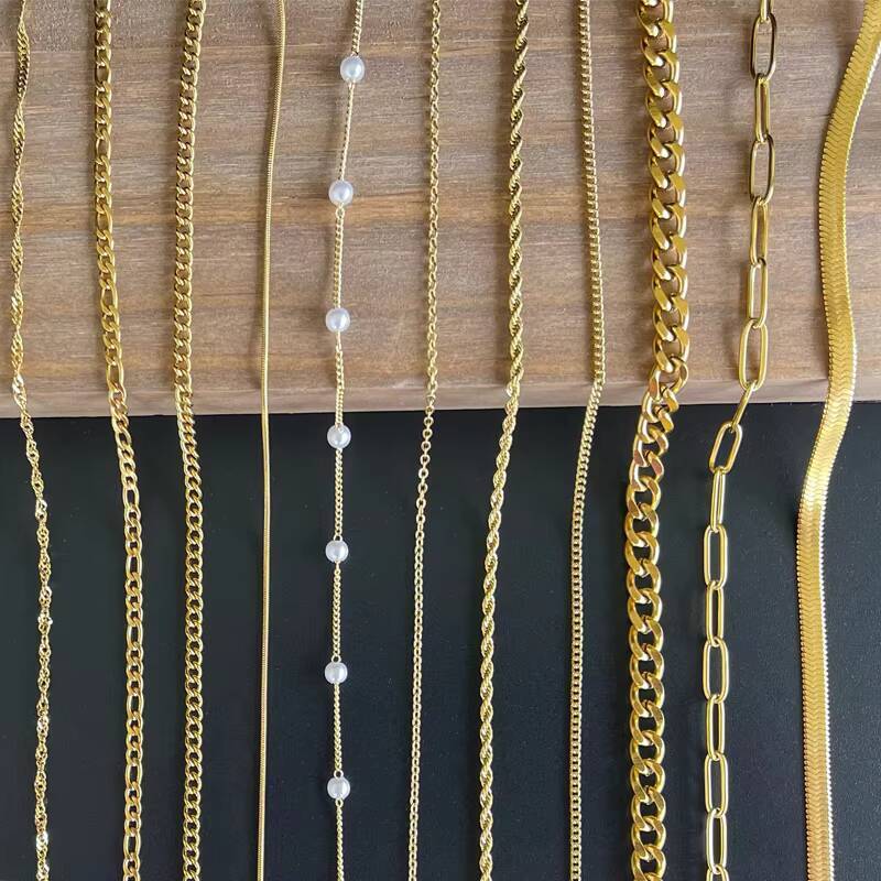 BSC6 Customized Trend Jewelry Pure 925 Sterling Silver 18k Gold Plated Rope Figaro Miami Cuban Link Chain Necklace for Man Women