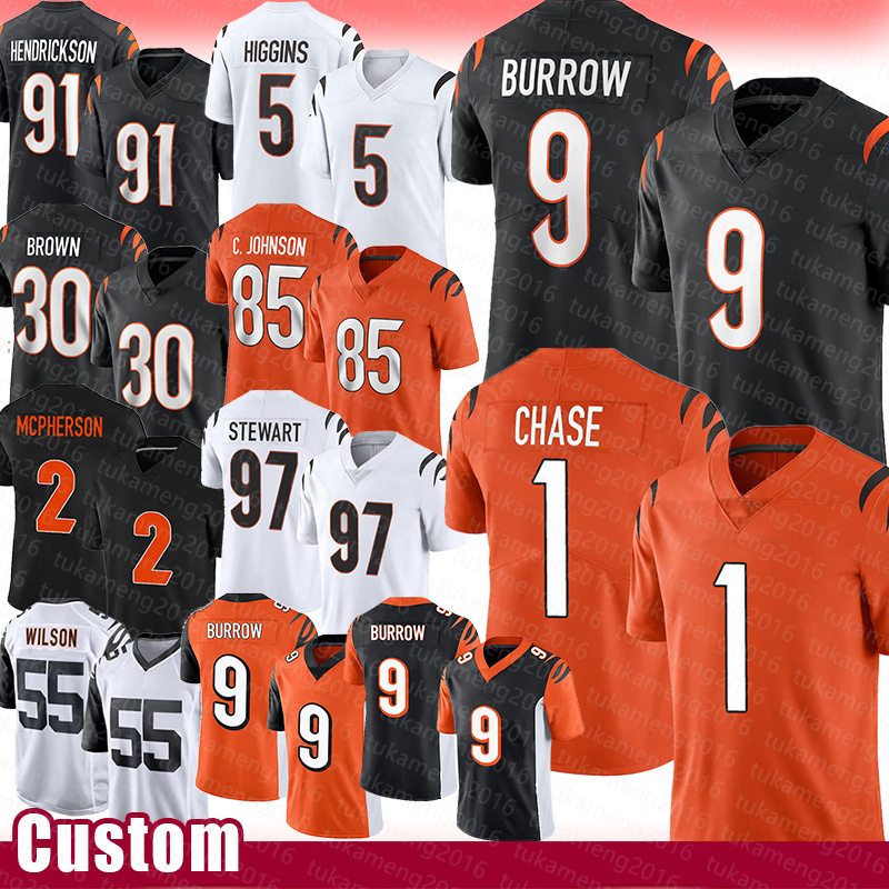 Joe Burrow Ja'Marr Chase Football Jerseys Tee Higgins Trey Hendrickson Chase Chad John Shemar Stewart Mike Gesicki Cam Taylor-Britt Evan McPherson Logan