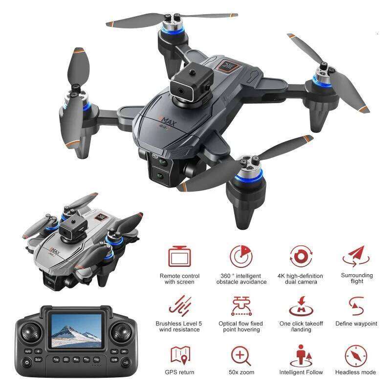 K812 MAX 4K Professional HD Dual Camera GPS Drone With Screen 5G WIFI 360°Obstacle Avoidance Brushless Foldable Quadcopter Dron drone with 4k camera
