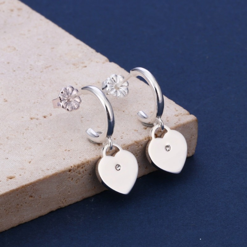 Plated gold earrings heart designer earrings for woman diamond earrings luxury jewelry ohrringe small letter exquisite hoop earrings fashion zl471