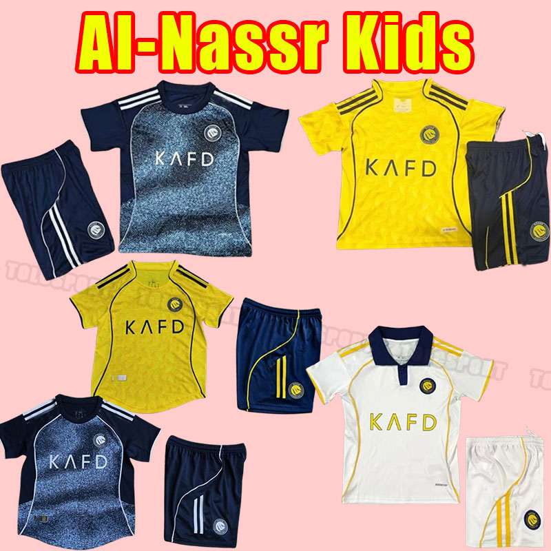kids kits 7 Cristiano Ronaldo 10 Sadio Mane Saudi Al Nassr 25 26 Soccer Jerseys 2 Sultan Al-Ghannam 8 Abdulmajeed Al-Sulaiheem 4 Mohammed Al-Fatil fans player child