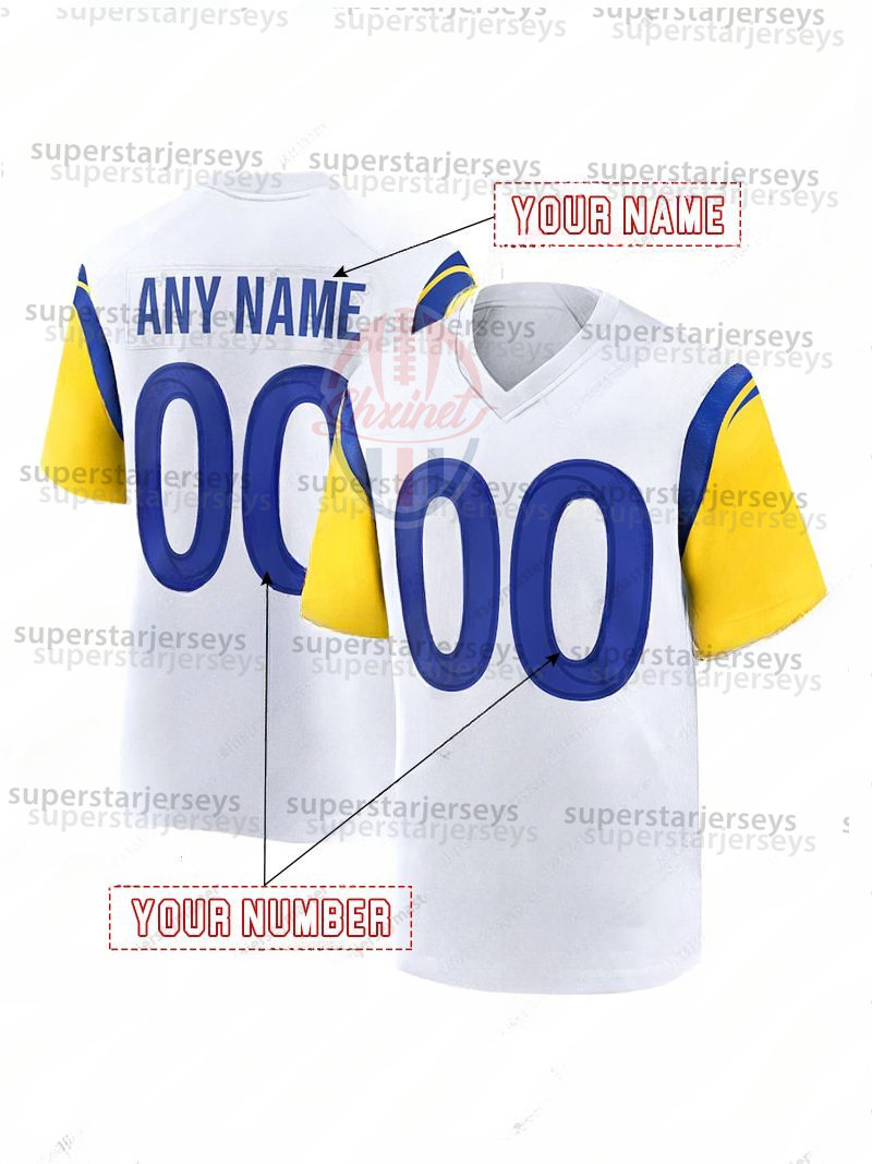 Custom 2025 Rivalries jerseys Matthew Stafford Kyren Williams Aaron Donald Puka Nacua avante Adams Christian Rozeboom Jaylen McCollough Stetson Bennet