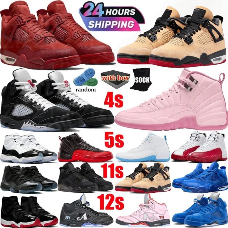 4s 5s 11s 12s With Box Designer Shoes Men Women Basketball Shoes Black Cats Pizza Pearl Pink Flu Game Thunder Oreo Cool Grey Royal Cherry Outdoors Trainers Sneakers