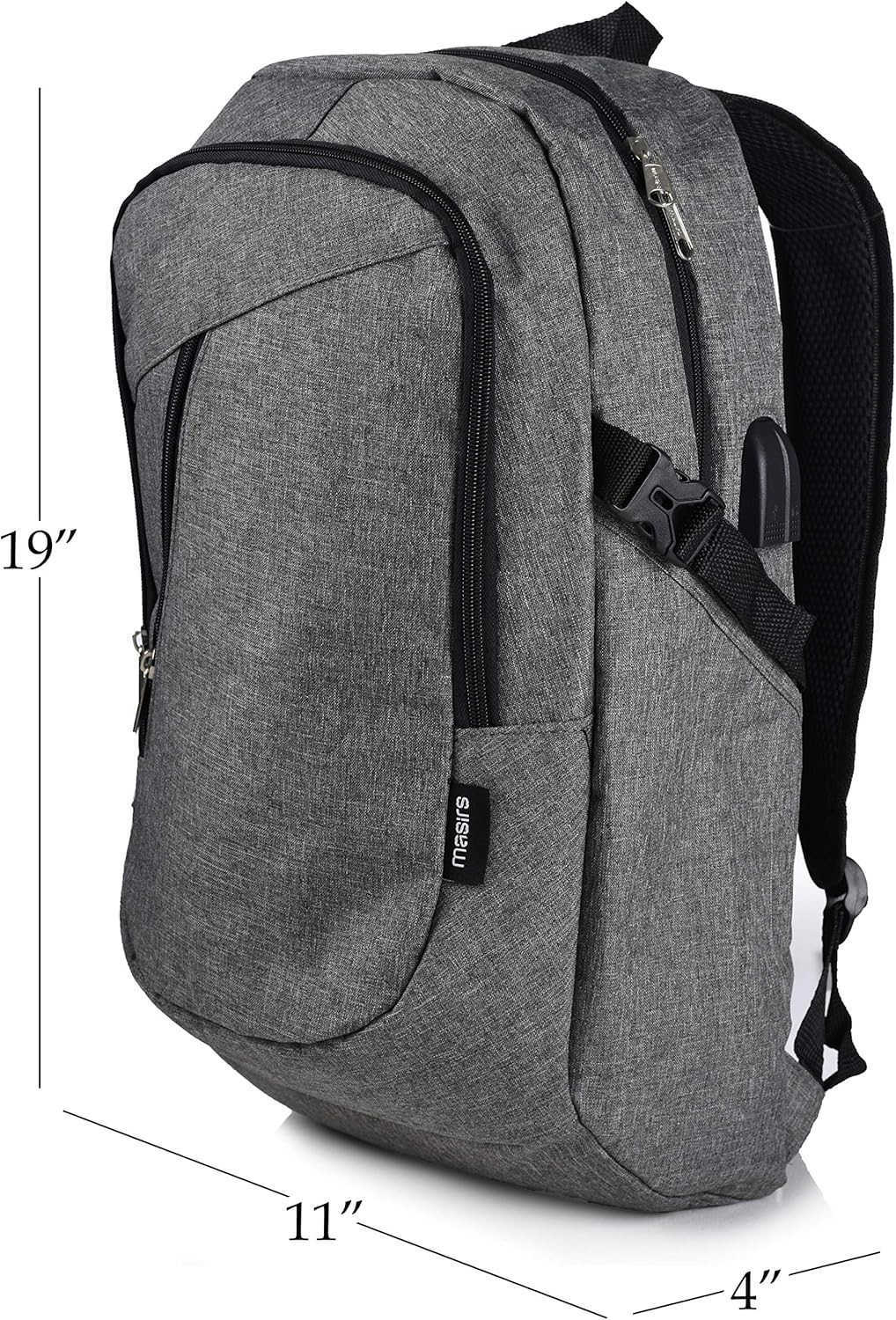 Masirs Heavy Duty Clear Backpack Stadium Approved Transparent Design Quick Access at Security Checkpoints Adjustable Shoulder Straps Dual Zippered Com