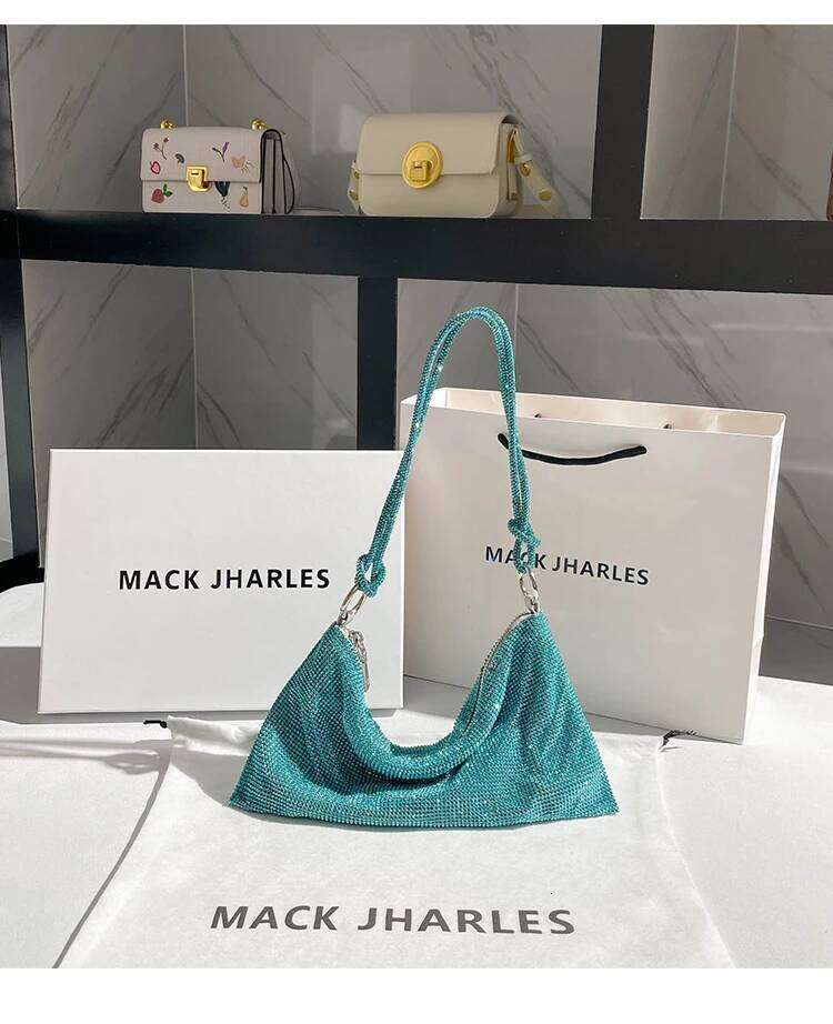 Designer Luxury Crystal Shiny Dia Armpit Glitter Women S Handbag Rhinestones Evening Wedding Party Clutch Purse Shoulder Bag