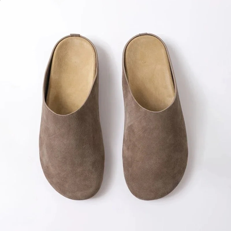 Flats Mules Shoes Women Suede Slingback Slippers Fashion Sandals Outdoor Beach Dress Slides Casual Cozy Female Zapatillas 250920
