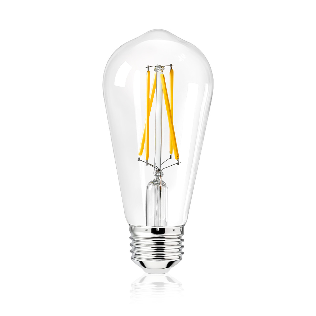 ST58 E26 LED Edison Bulb 6W Dimmable, 60W Equivalent Vintage Glass Light Bulbs, 550LM 2200K-6000K Adjustable Color Temperature, 6-Pack for Home Cafe D
