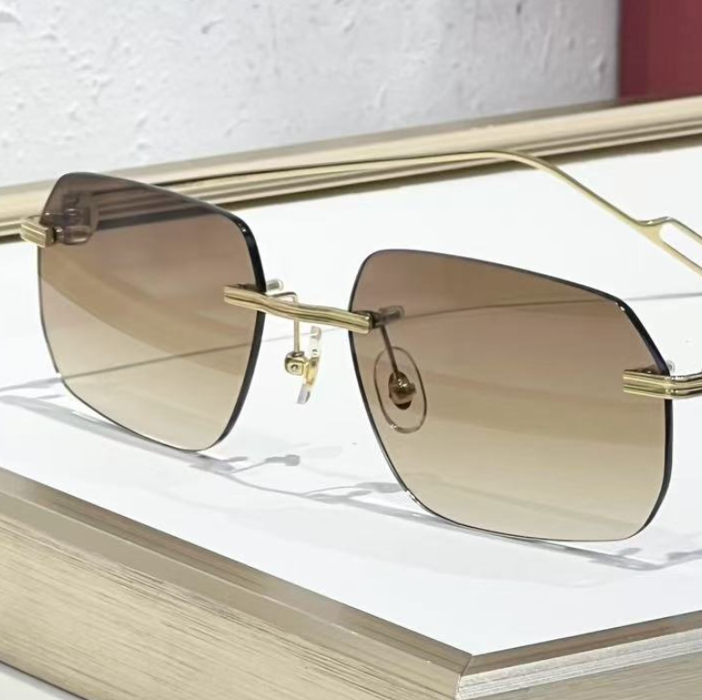 Wholesale- Men Women Sun Glasses Men's Retro Design Sunglasses Oval Lentes Mens Rimless Sunglass Eyewear
