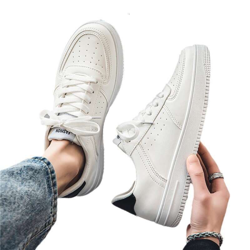 2025 new all-season white shoes sneakers for men and women, white leather waterproof versatile casual fashion shoes