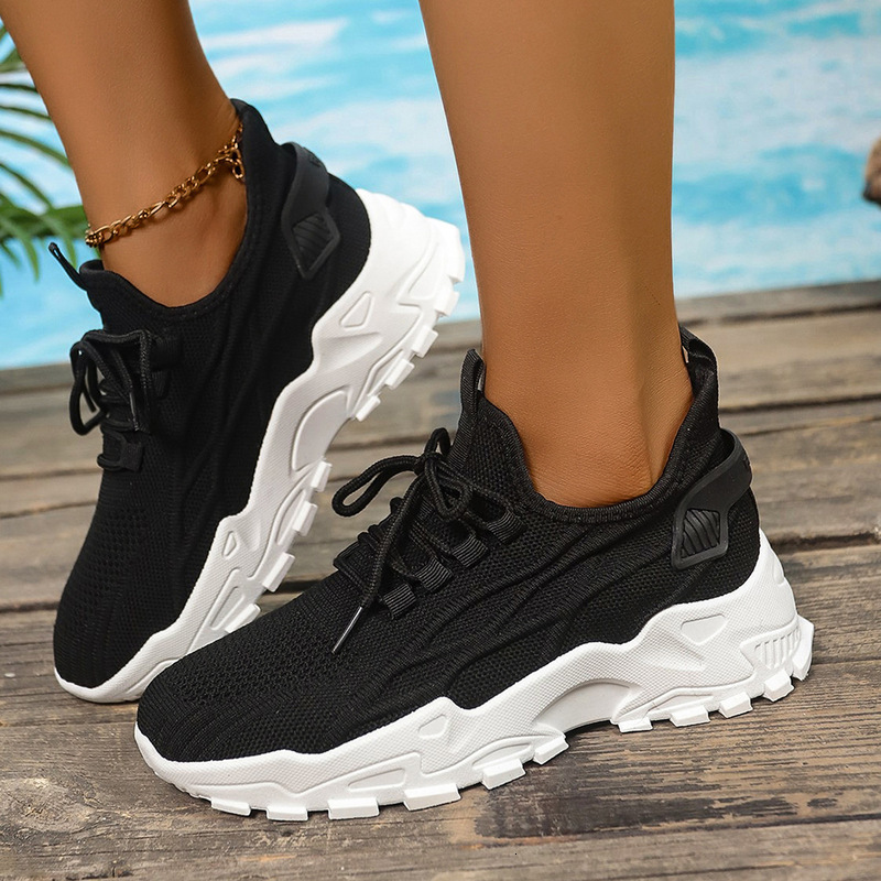 Women's Sports Casual Flyknit Thin Mesh Shoes Comfortable Breathable Lightweight